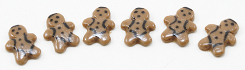 Dollhouse miniature GINGERBREAD MAN COOKIES, 6PC